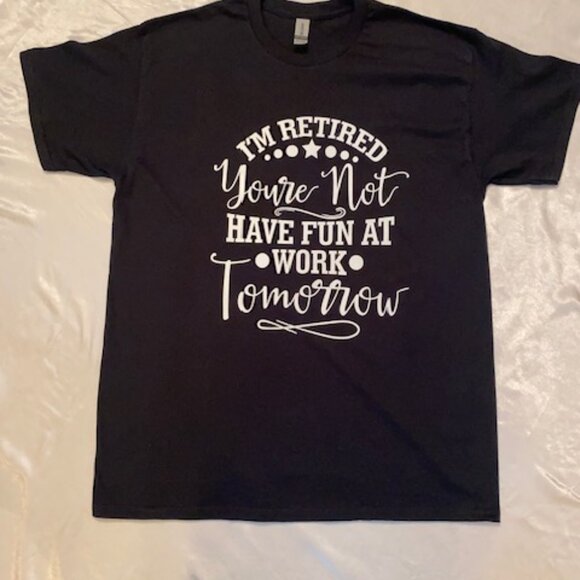 Handmade Men's Retirement black short sleeve t-shirt - Picture 3 of 3